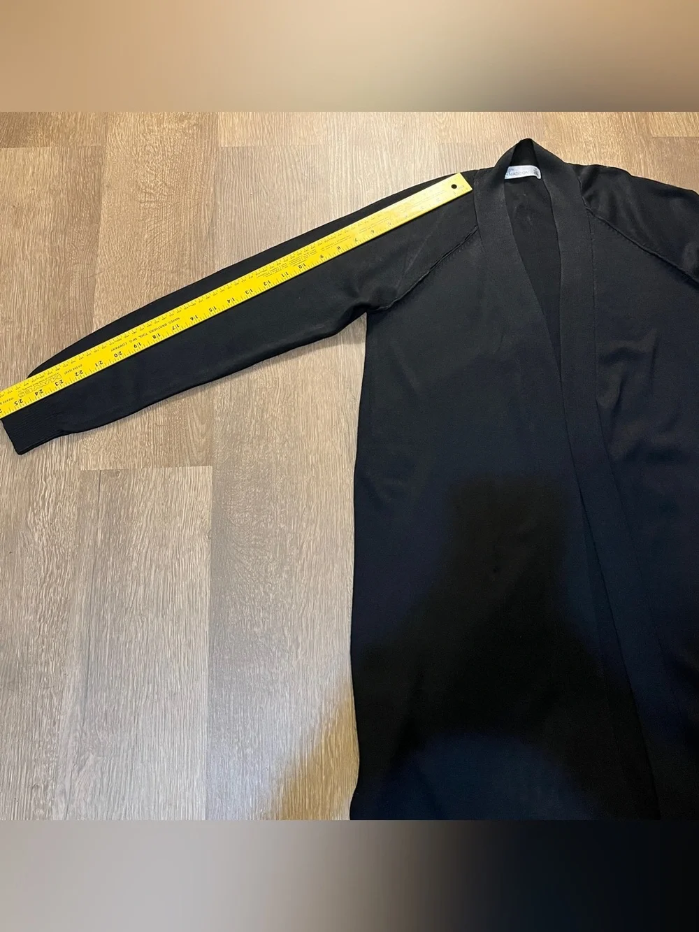 89th + Madison Black Open-Front Longline Duster Cardigan (S)